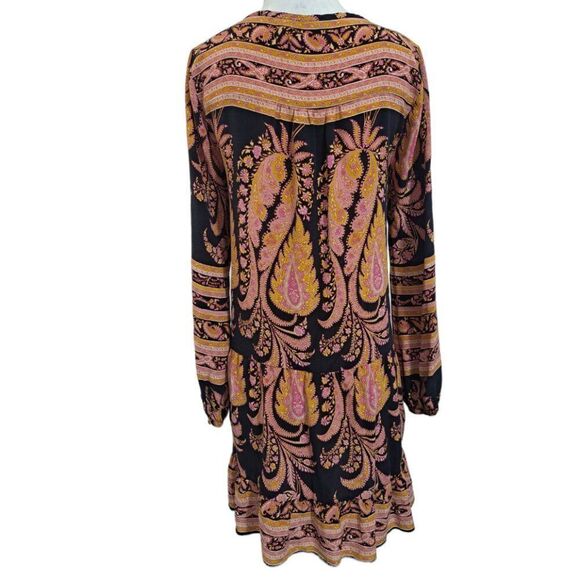 Calypso Women's Paisley Pink Long Sleeve Tunic Mini Resort Travel Dress Sz XS - Picture 4 of 8